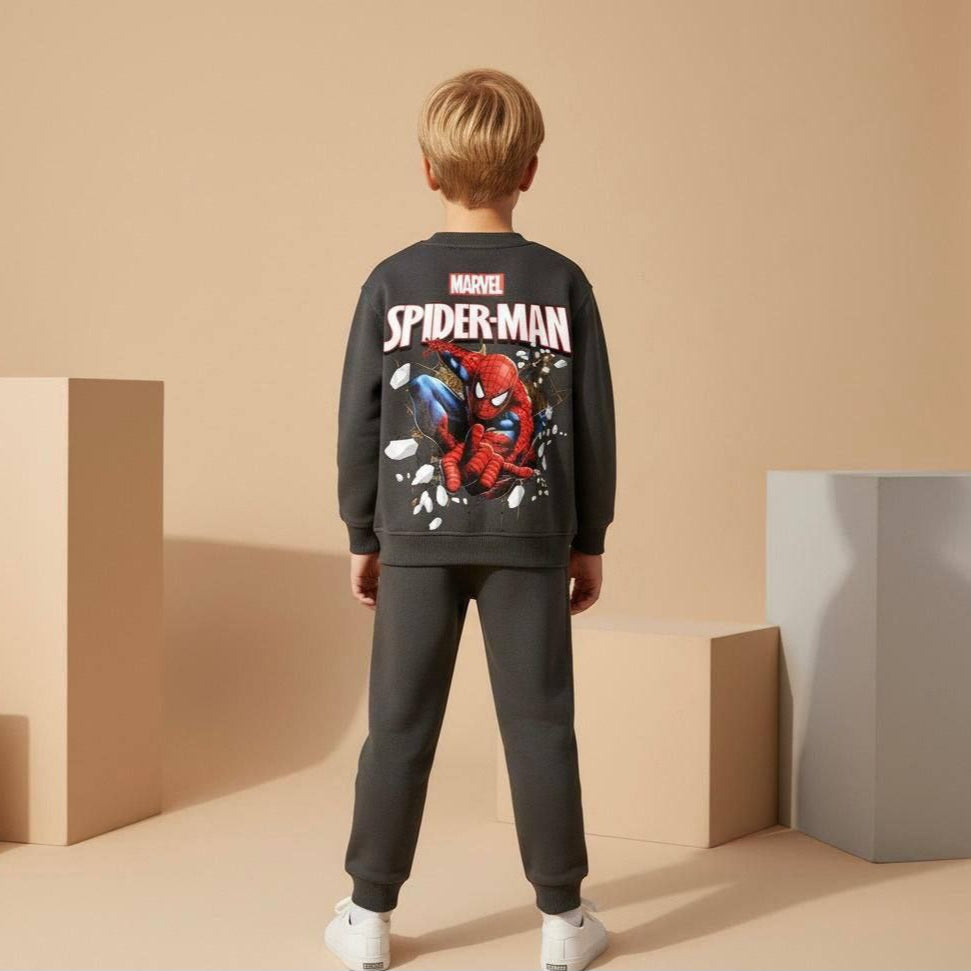 Grey Spiderman Outfit Cotton 100% 2-8y