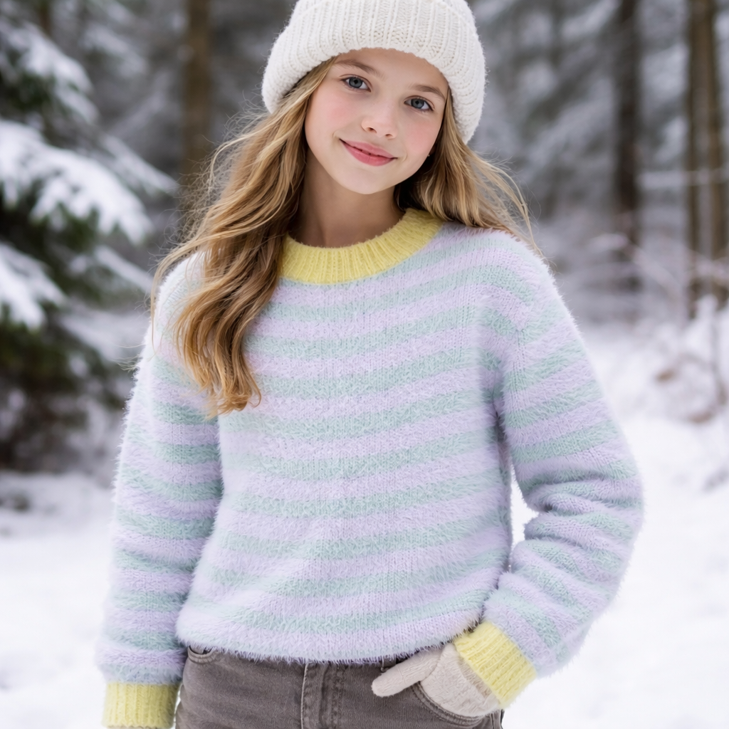 Sweater Warm Fuzzy For Girls Size 11-12y