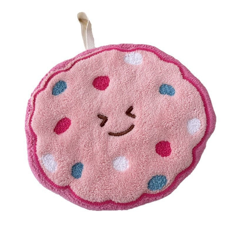 Cute Food Coral Fleece Hanging Hand Towel 21x19cm