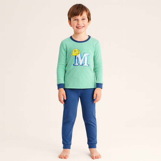 Cotton Pyjama For Boys M Design Size 6-12y