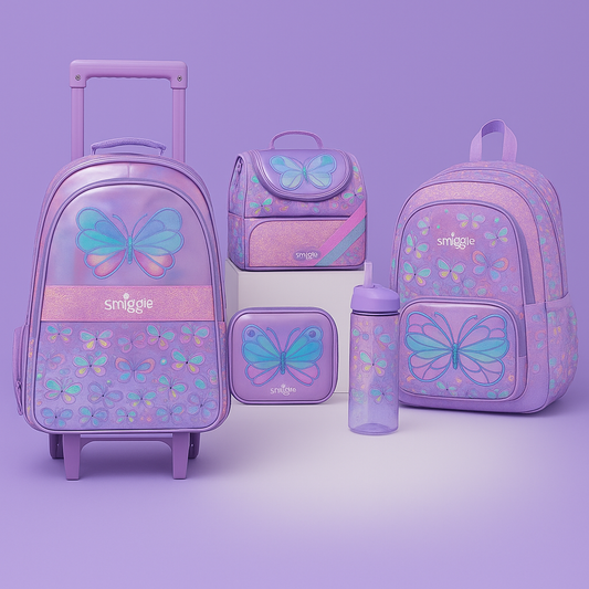 Smiggle Butterfly Design 5pcs Set Backpack 42cm