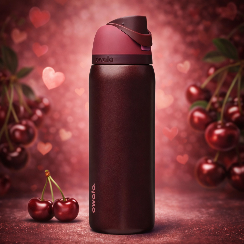 Owala Bottle Stainless Steel - FreeSip | Leak-proof | Black Cherry ( Wine ) | 710-950ml