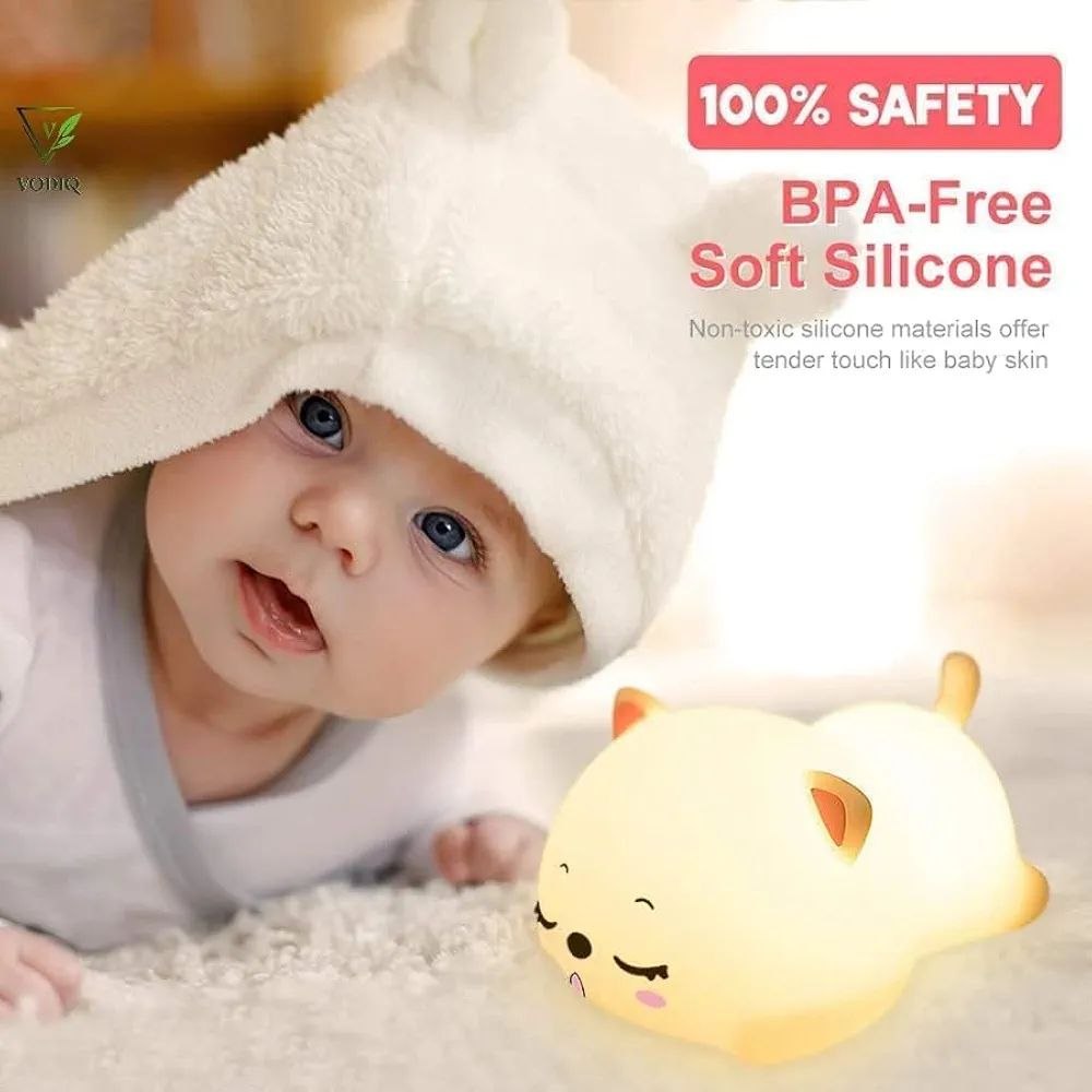 Snoring Cat Silicone Night Light | Usb Rechargeable | 3+