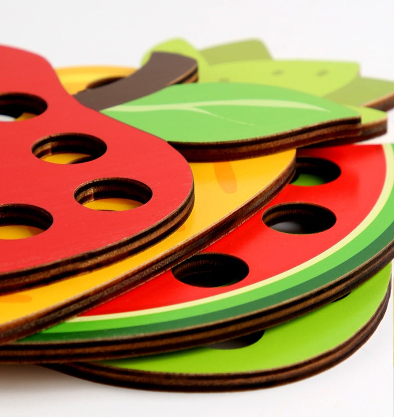 Caterpillar Fruit Lacing & Threading Toy | 3+