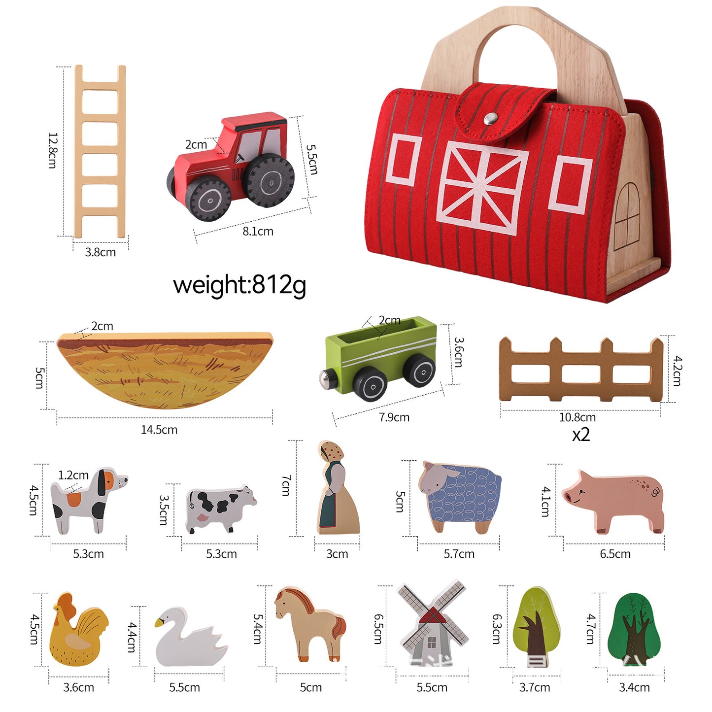 Montessori Educational Learning Toys - Barn Farm | Storable | 18 Pcs | 3+