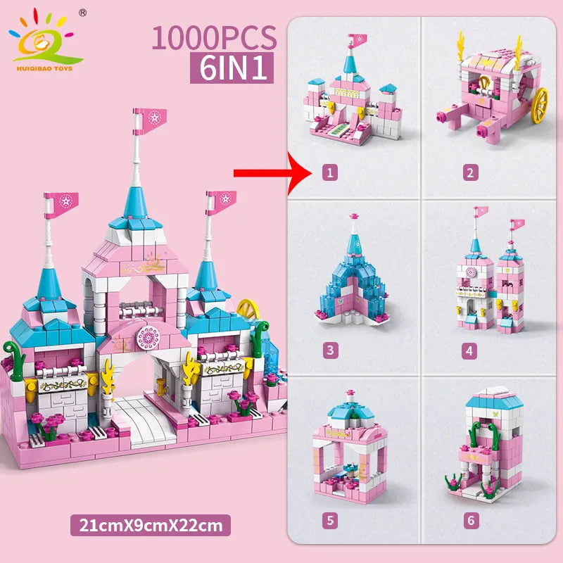 Disney Castle Building Blocks Set (6 in 1) |  1000pcs | 6+