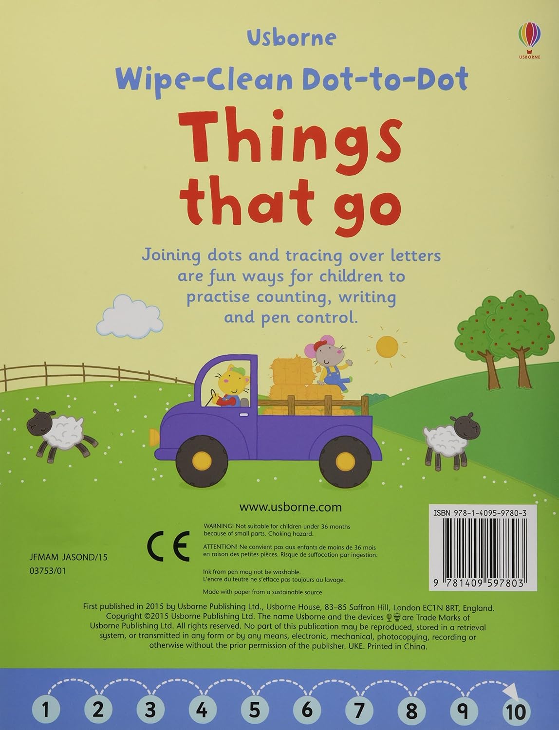 Usborne Wipe-Clean Dot-To-Dot Books | Soft Cover | 3+