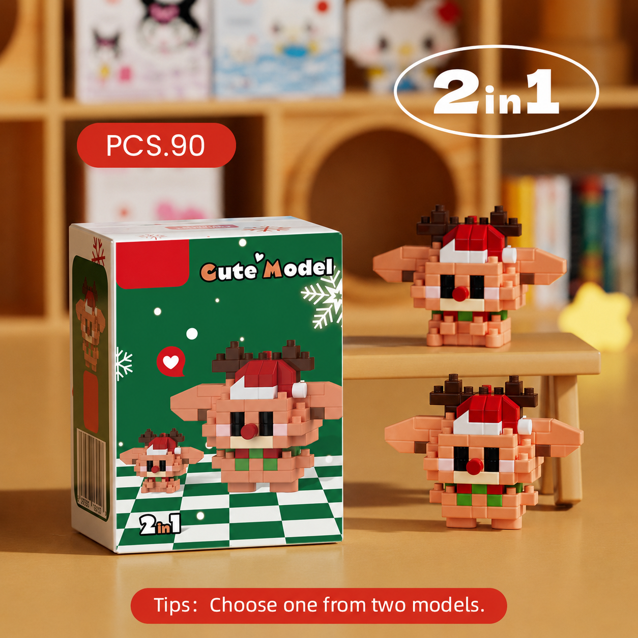 2-in-1 Christmas Mini Building Block Figures – 6 Festive Designs