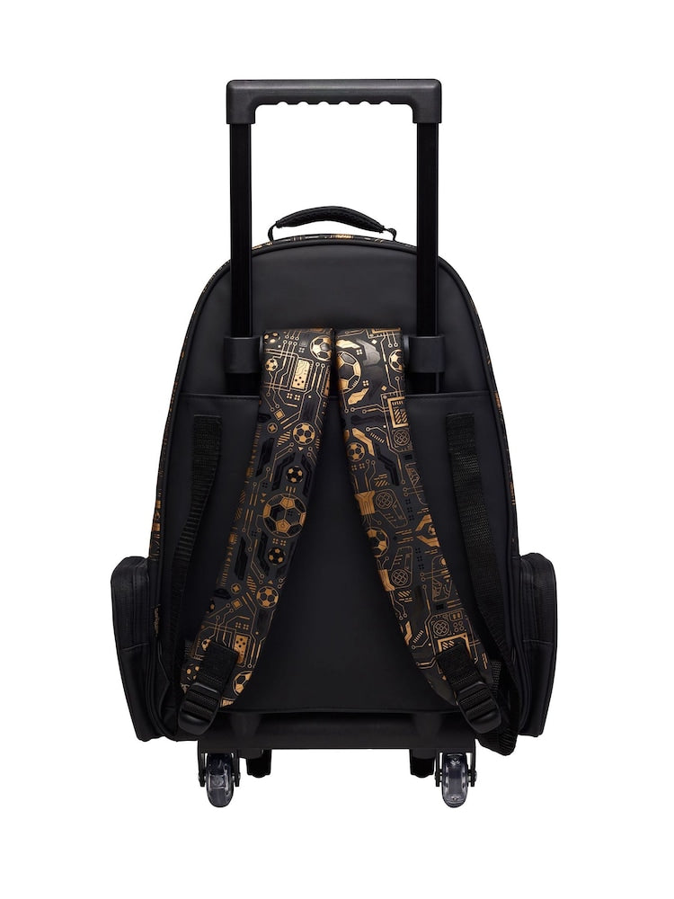 Smiggle Backpack | Light Up Wheels | Gold Football
