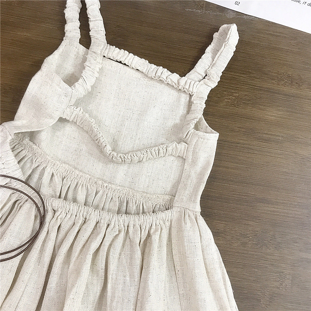 Girls Cotton Linen  Dress  - Soft Summer Wear  (9-10y)