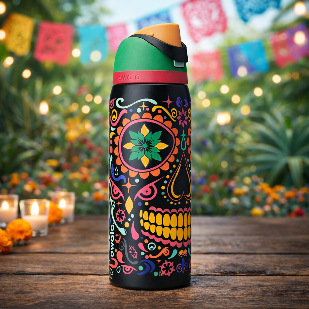 Owala Bottle Stainless Steel Free Sip Leak-proof Sugar Skull 950ml