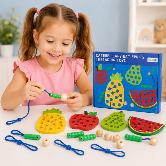 Caterpillar Fruit Lacing & Threading Toy | 3+