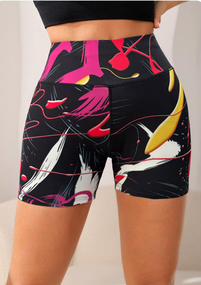 Women High-Waisted Printed Biker Shorts | Size S-L