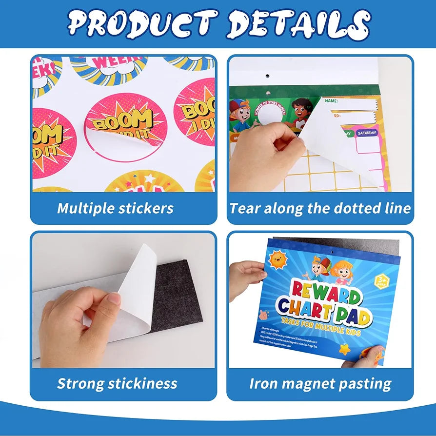 Motivational Sticker Book. Reward Chart Pad