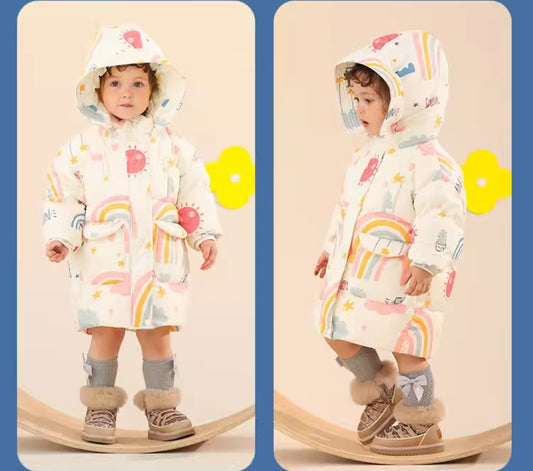 Warm Winter  Jacket Rainbow Design 2-8y