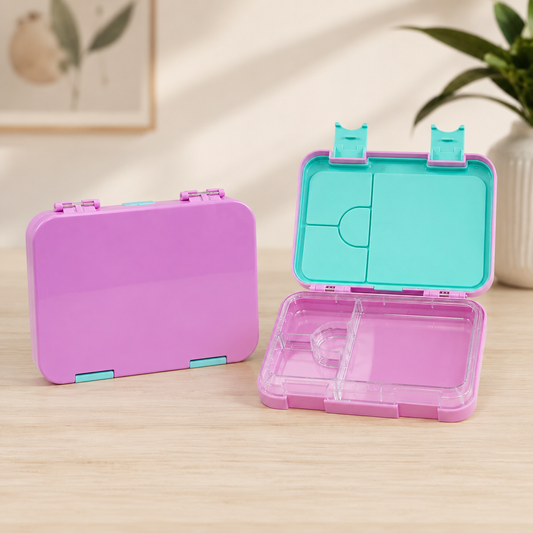 Premium Tritan Kids Lunch Box – Leakproof School Bento Box | Pink + Green
