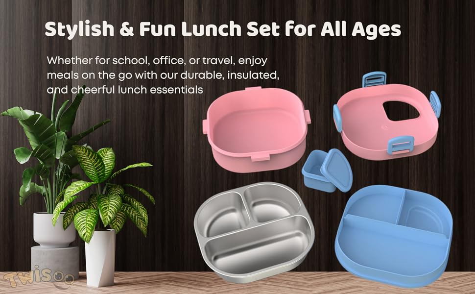 Lunch Box Bento Stainless Steel Space | +Spoon | 19×19×9cm