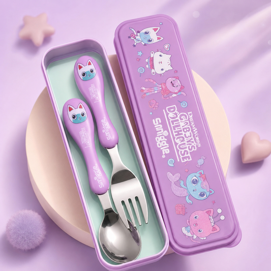 Smiggle Set | Spoon+Fork | With Storage Box| Cabby's Dollhouse