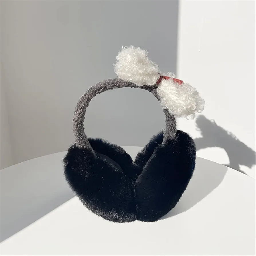 Plush bow winter earmuffs