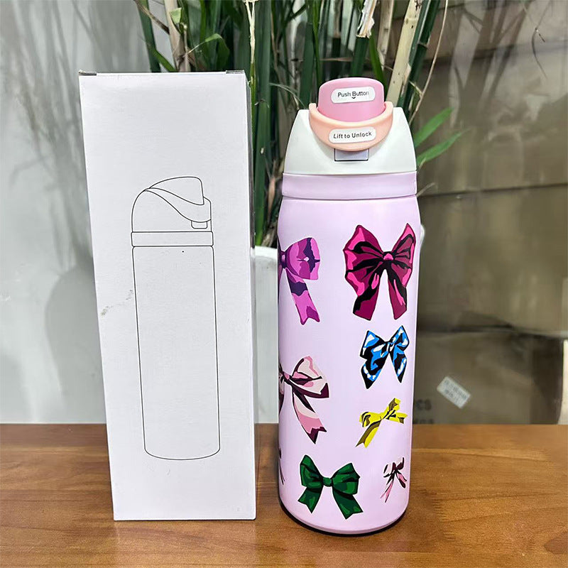 Owala Bottle Stainless Steel - FreeSip | Leak-proof | Purple | Color Ribbon | 950ml