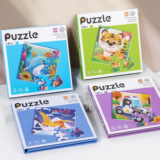 3-in-1 Magnetic Puzzle Set for Kids | 3+