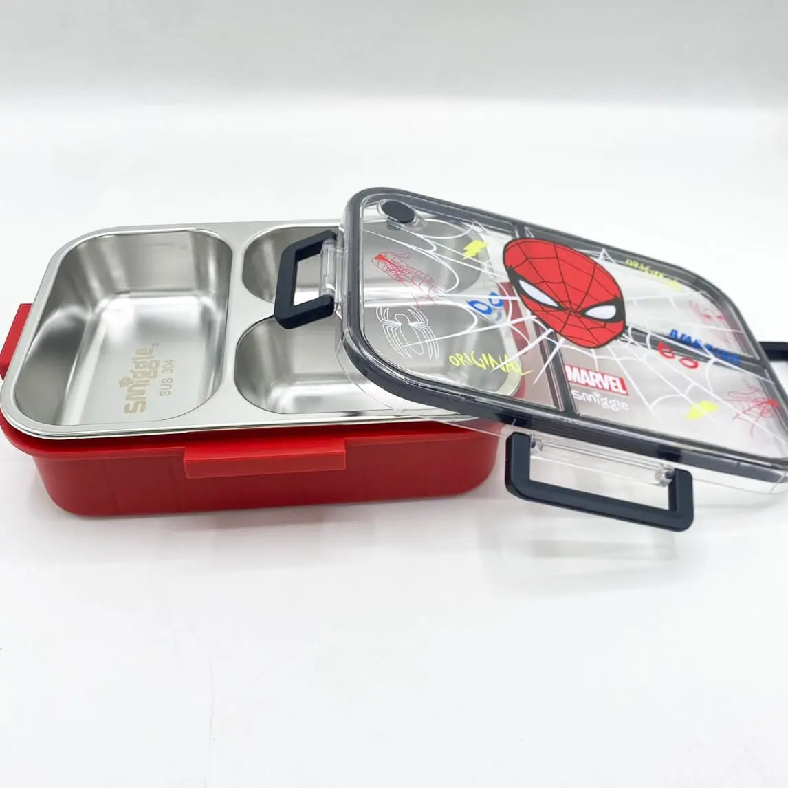 🧊Smiggle Spider-Man Lunch Box | Stainless Steel | 23x17x6.5cm