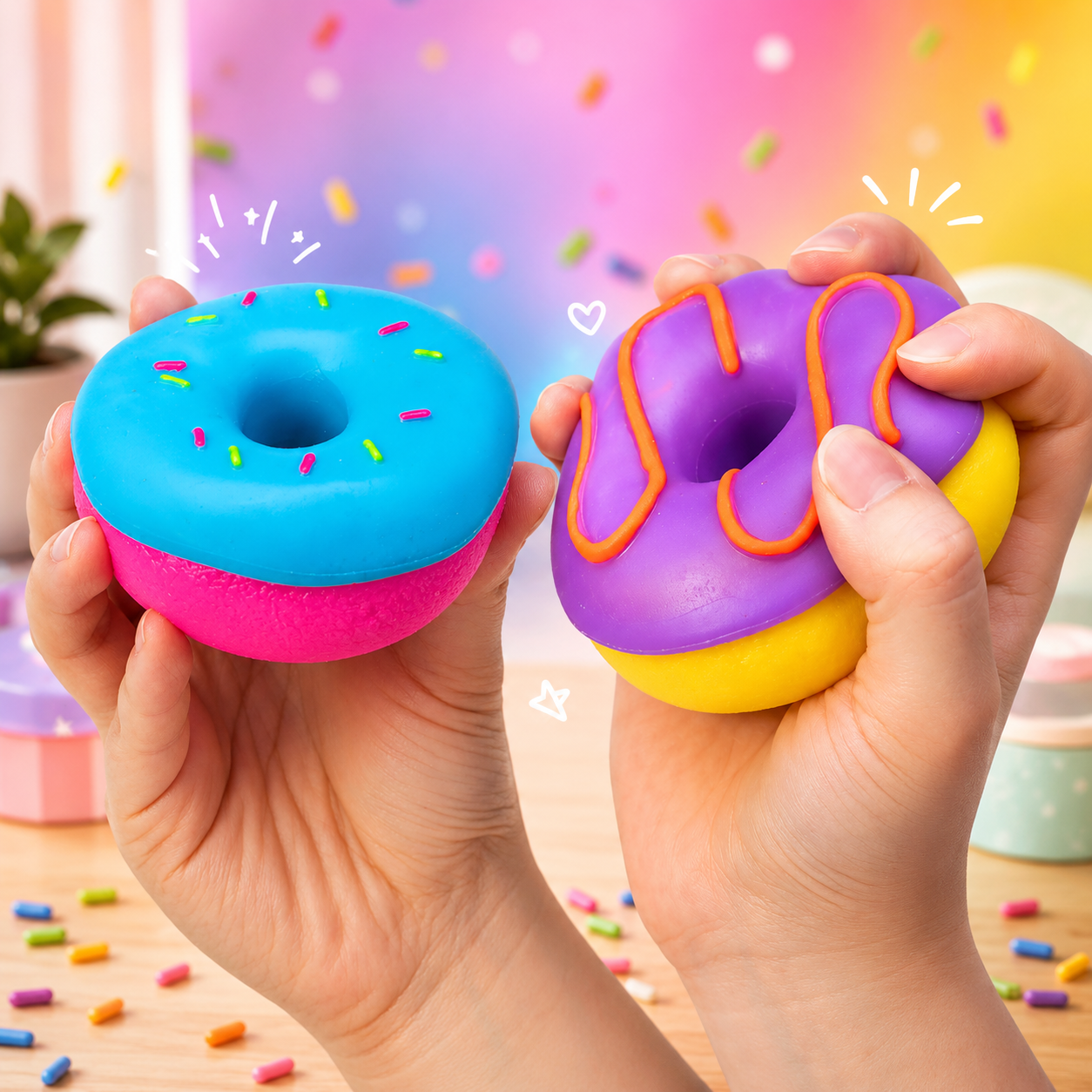 NeeDoh Squishy Donut  Squeeze Toy | Soft Stress Relief | 3+
