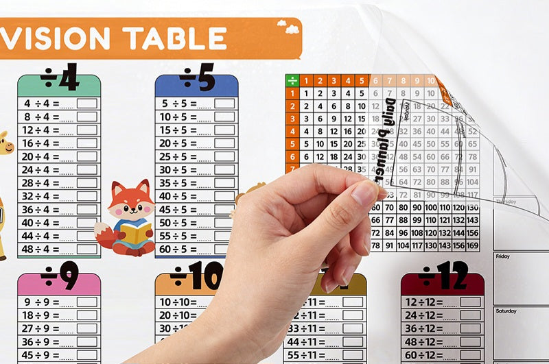 Kids Math Learning Table | 4 Designs – Sold Separately | Size 3×41.5×3cm