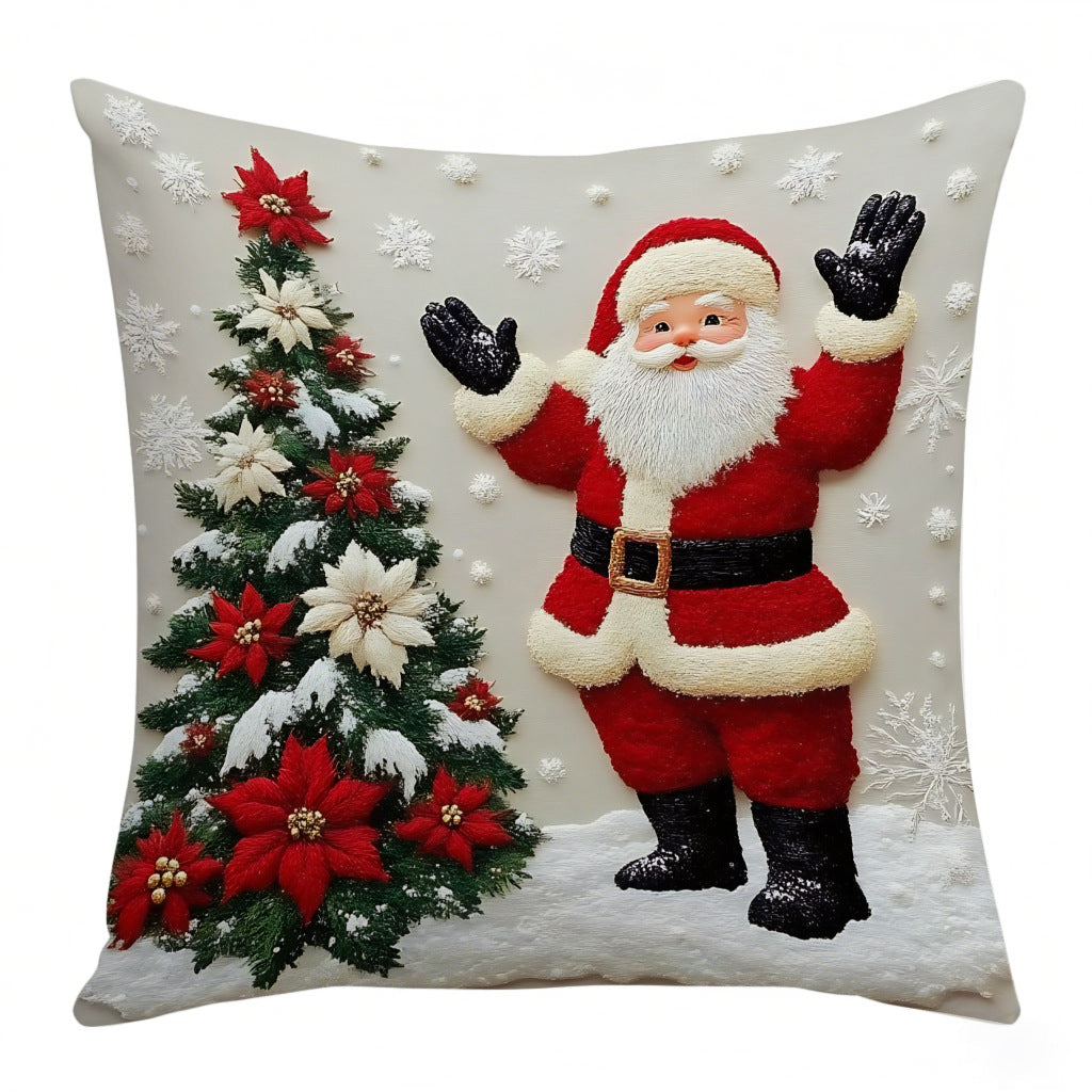 Red Christmas Decorative Cushion with Filling | 45×45 cm