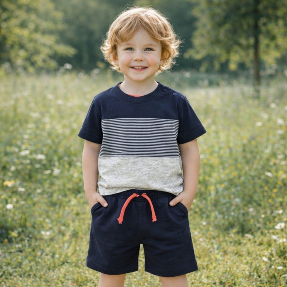 Boys Cotton Simple – Soft Summer Outfit (0–3M)