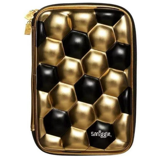 Smiggle Pencil Case | Hardtop | Gold Football