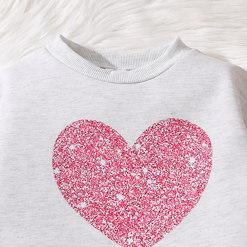 Warm Outfit For Girls Heart Design Size 8-12y