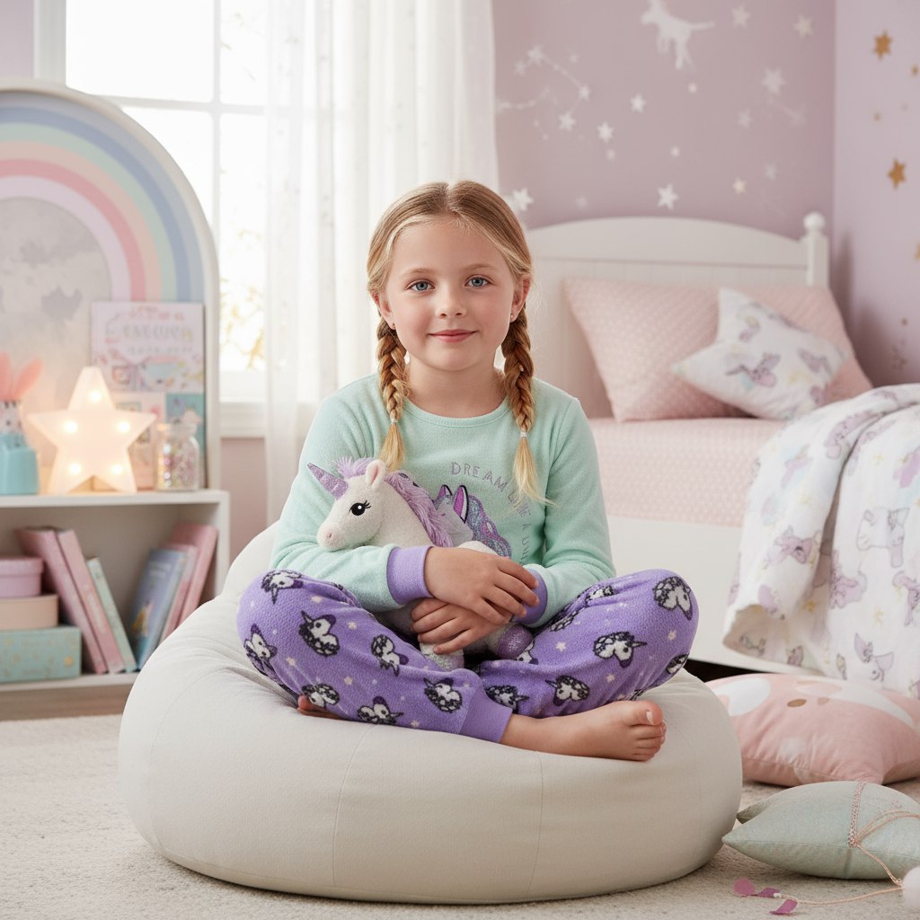 Warm Winter Pijama Unicorn Design For Girls Size 5-6y