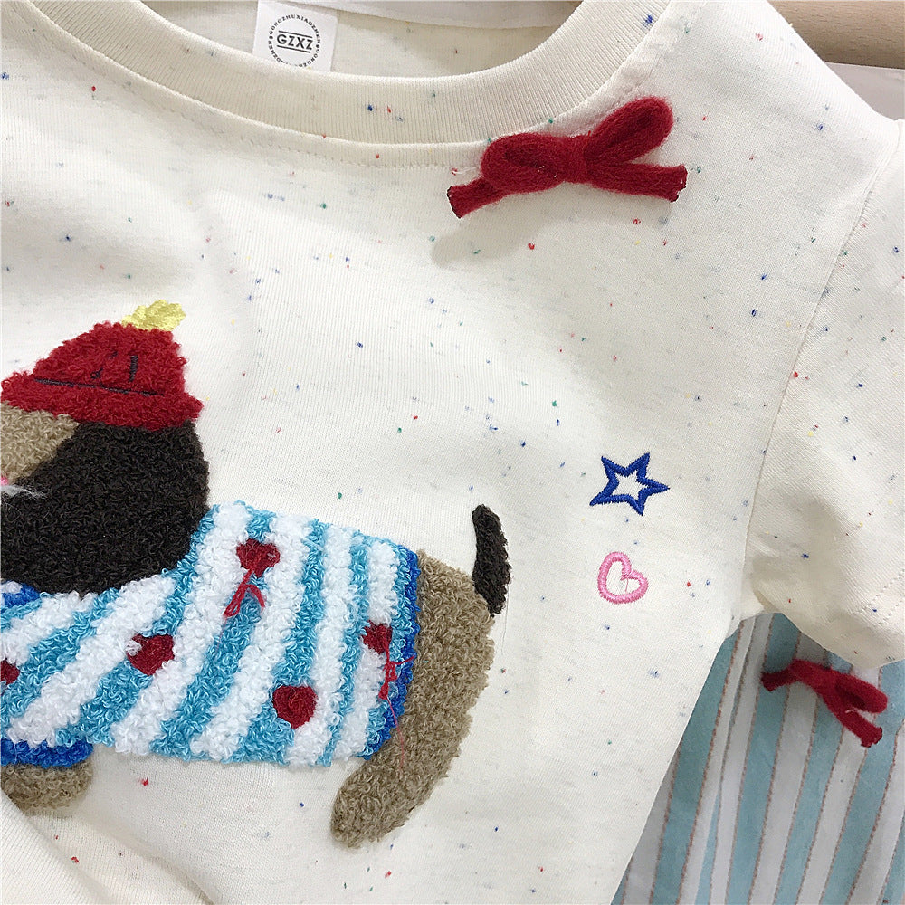 Girls Cotton Dog Set – Soft Summer Outfit (7-8Y)