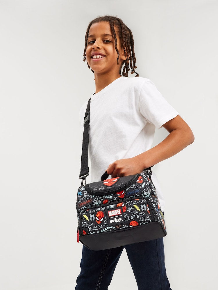 Smiggle Lunch Bag With Shoulder Straps Marvel Spiderman Design 24.5×16.5×15cm