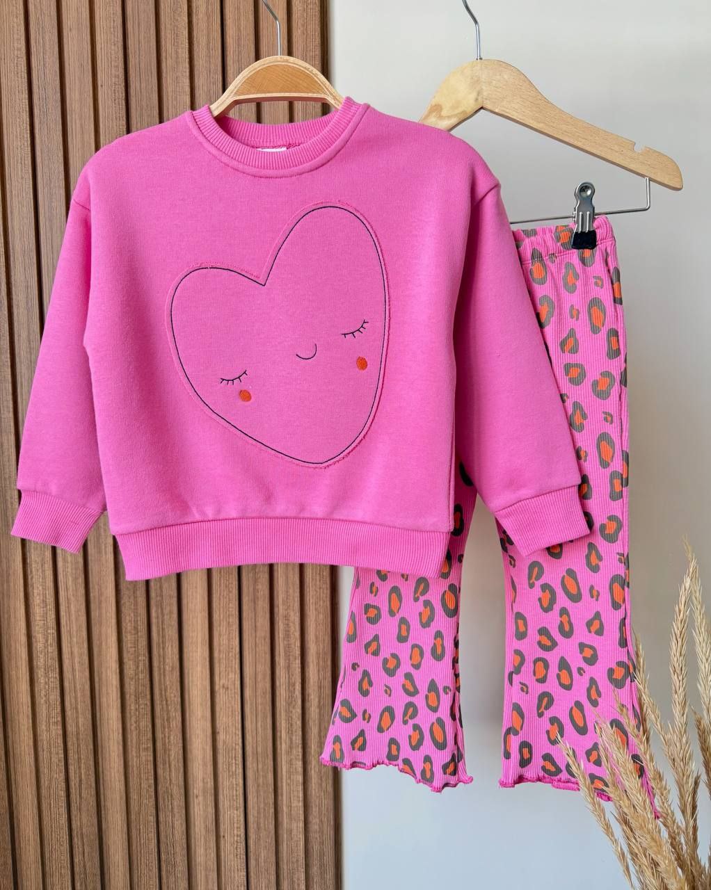 Outfit Cotton Heart Design Set Of 2 Pcs Size 2-8y
