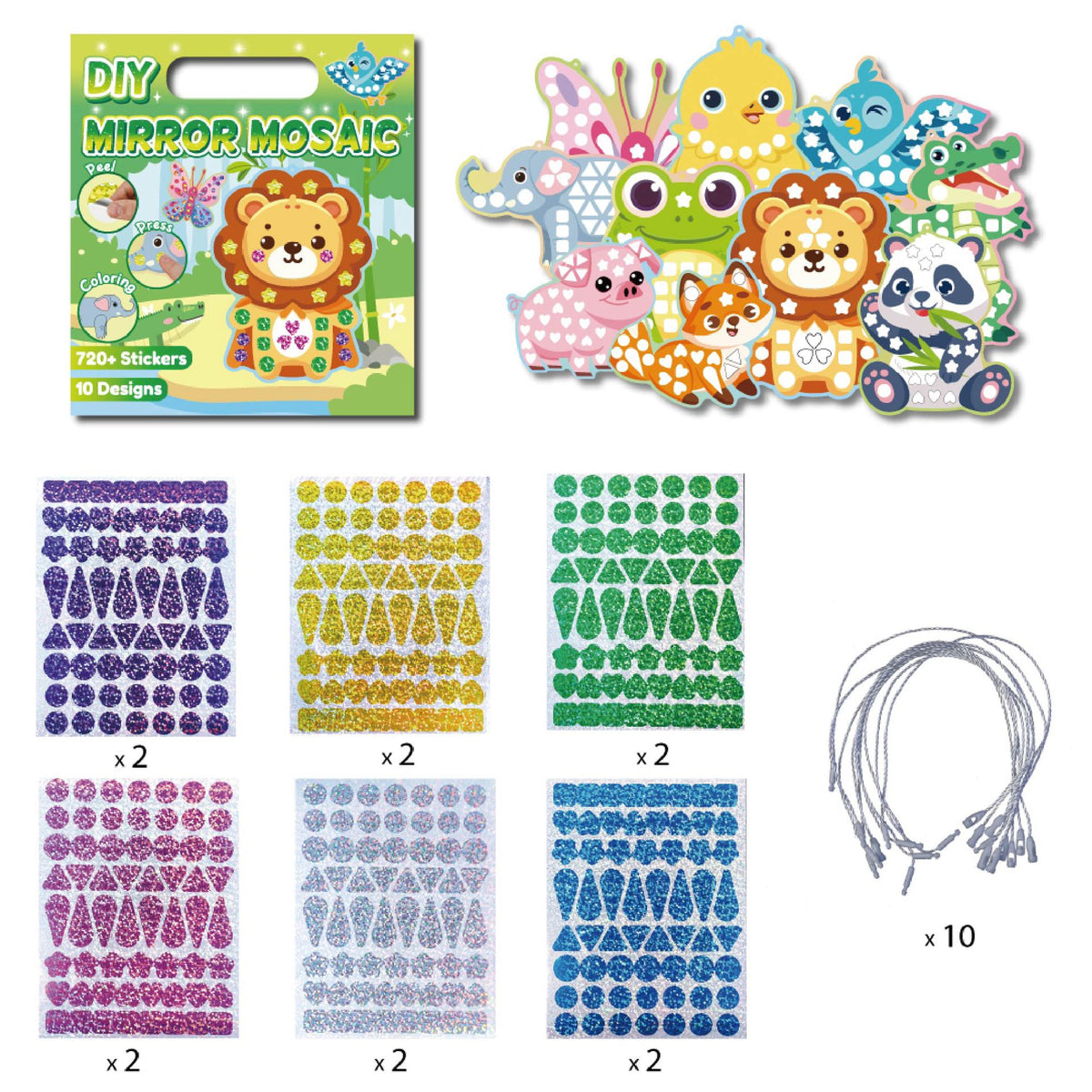 DIY Mirror Mosaic Sticker Art Kit – 720+ Stickers  | Size 20×18cm