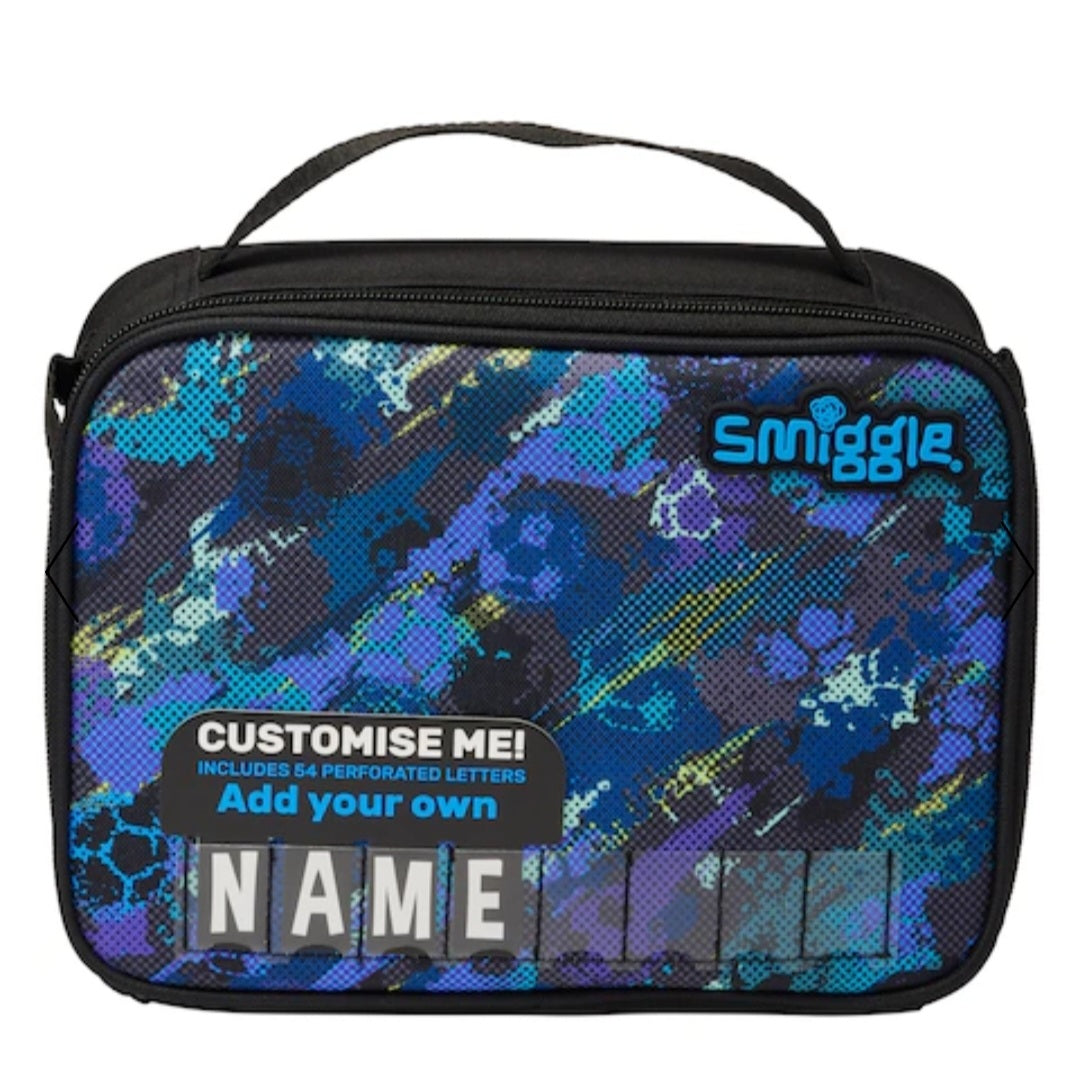 Smiggle Lunch Bag - Attach | Blue Football | 25×19×8cm