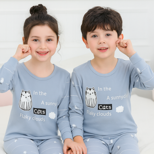 Pyjama Coton 100% Cat Design | 3-14y