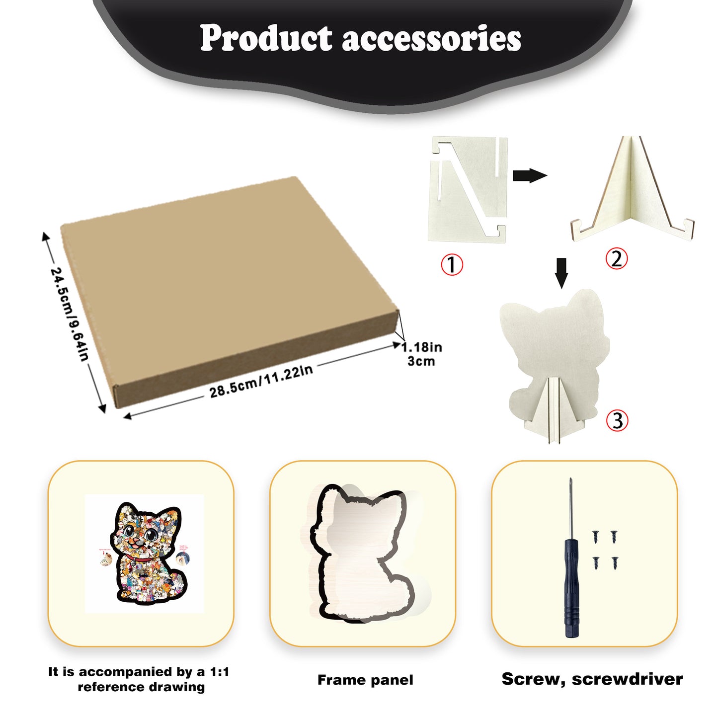 Funny Cat Wooden Puzzle – 135 Pieces | DIY Animal Jigsaw for Kids & Adults | 26002