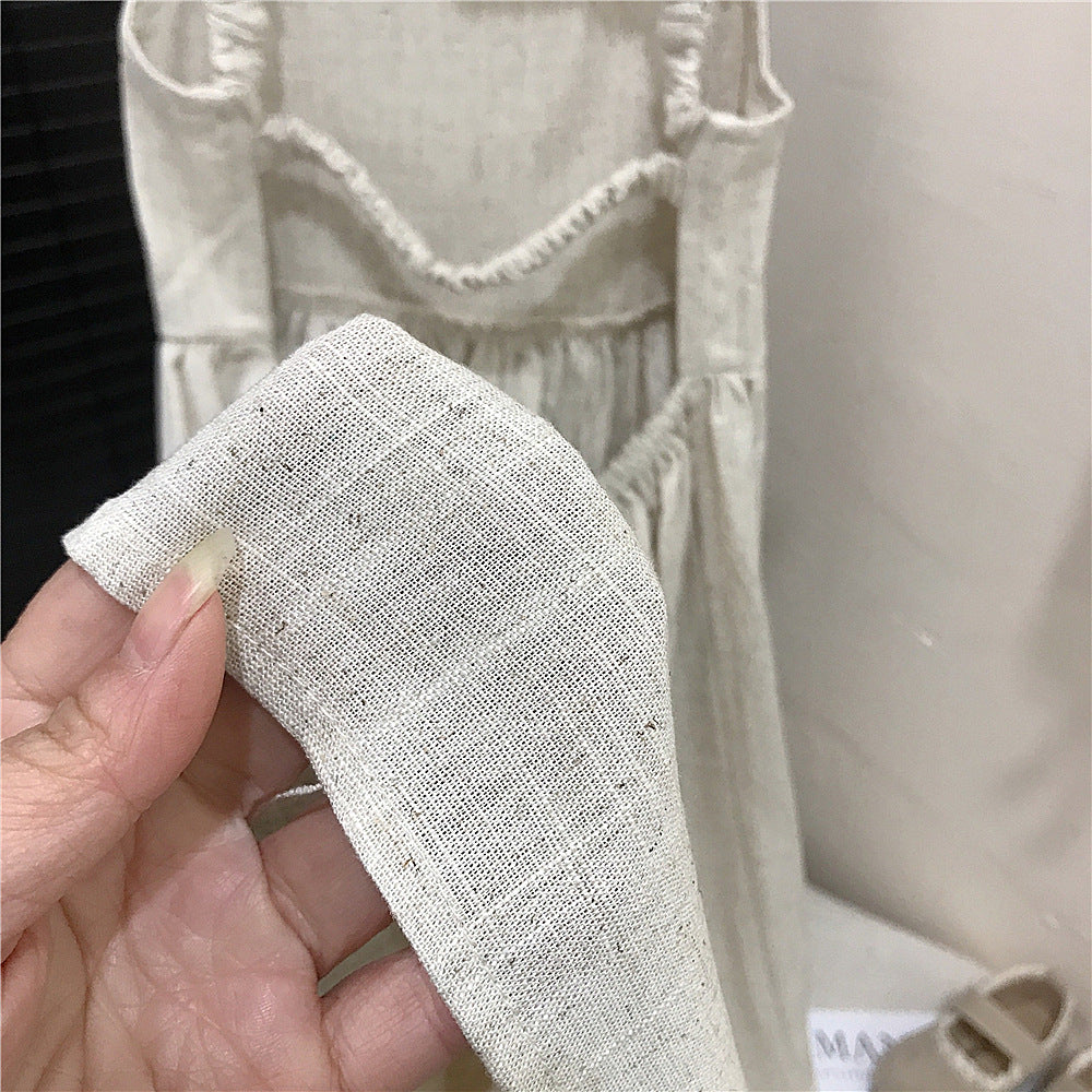 Girls Cotton Linen  Dress  - Soft Summer Wear  (9-10y)