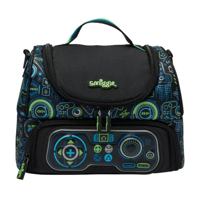 Smiggle Lunch Bag | Shoulder Straps | Green Game | 25x17x15cm