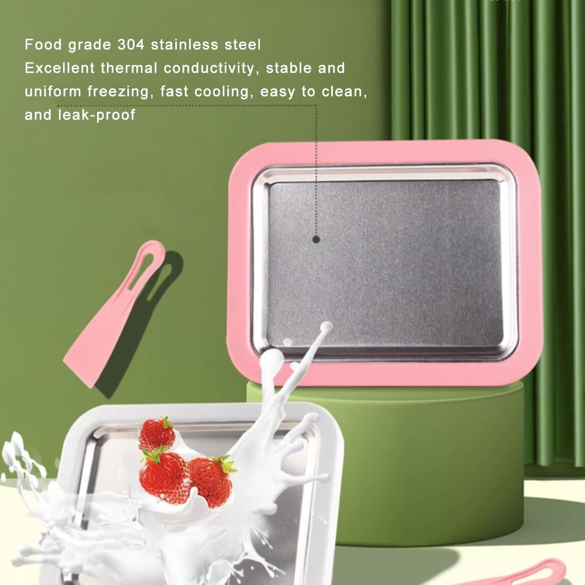 Home made Ice Cream Tray Ice Cream Maker + GIFT 2 Ice Cream Cup With 2 Spoon