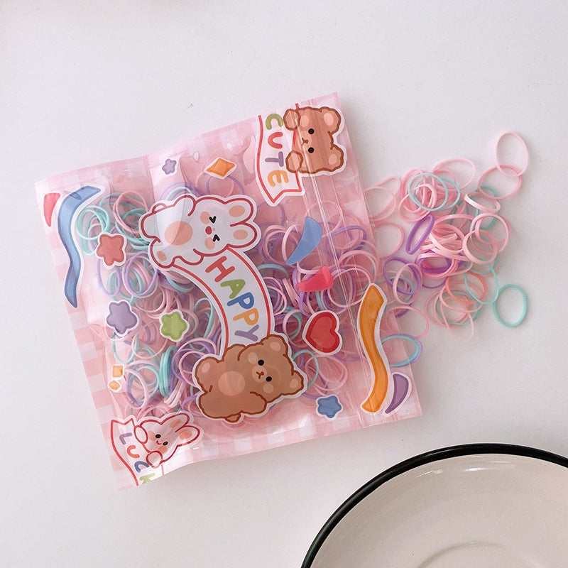 Kids Mini Hair Elastic Bands Set – 4 Color Packs | 200pcs