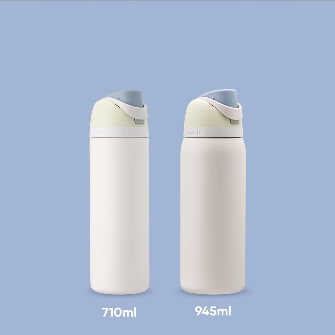 Owala Bottle Stainless Steel FreeSip Leak-proof | White&green | 710-950ml