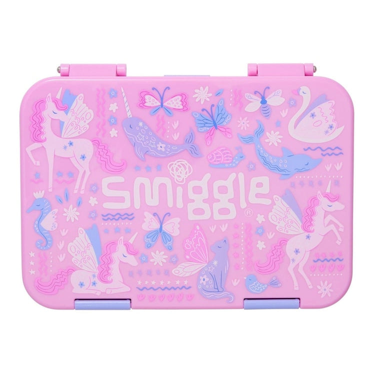 Smiggle Lunch Box Pink Sea Butterfly | 21x15x4.5cm