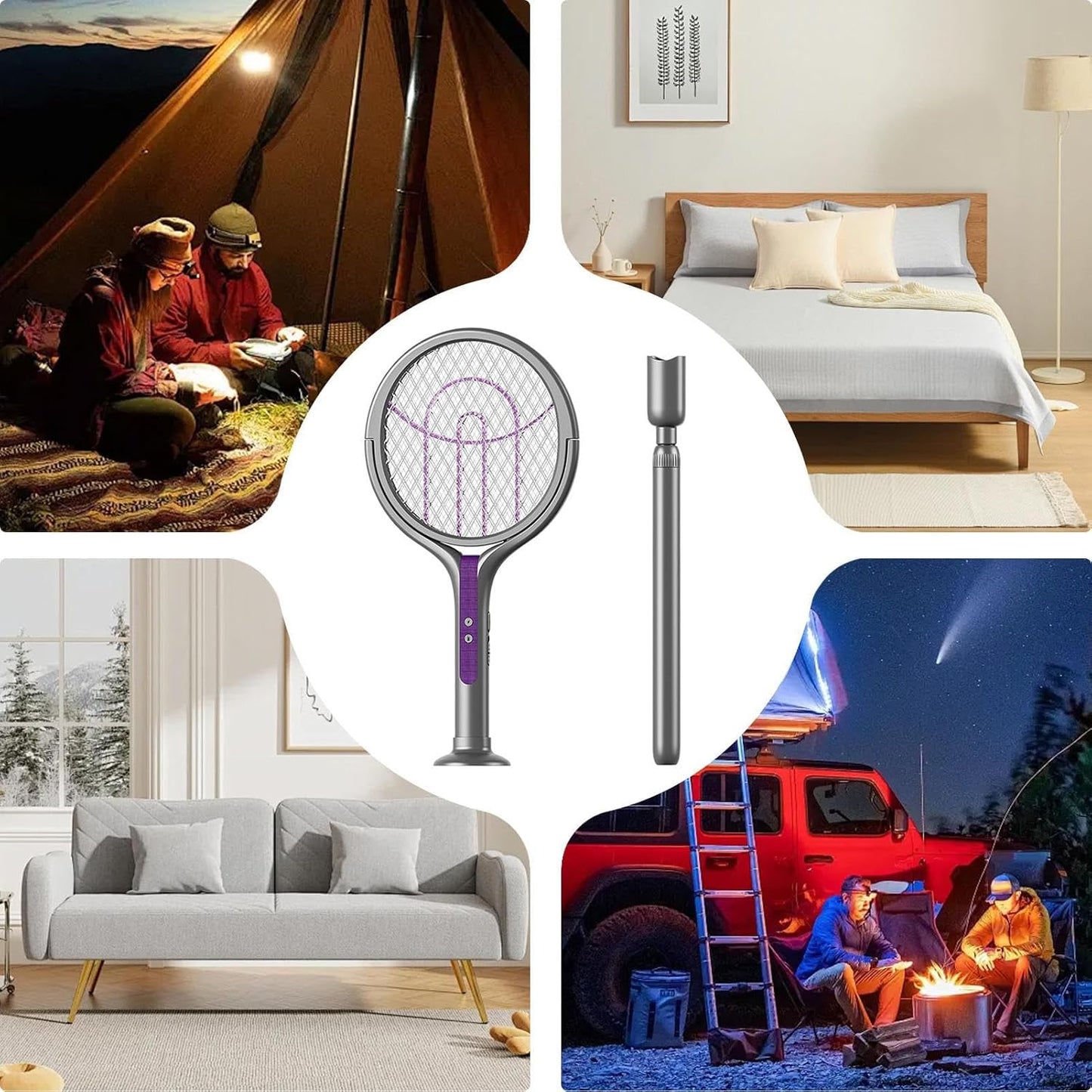 Electric Fly Swatter | 2800V Electric Fly Catcher Racket,USB