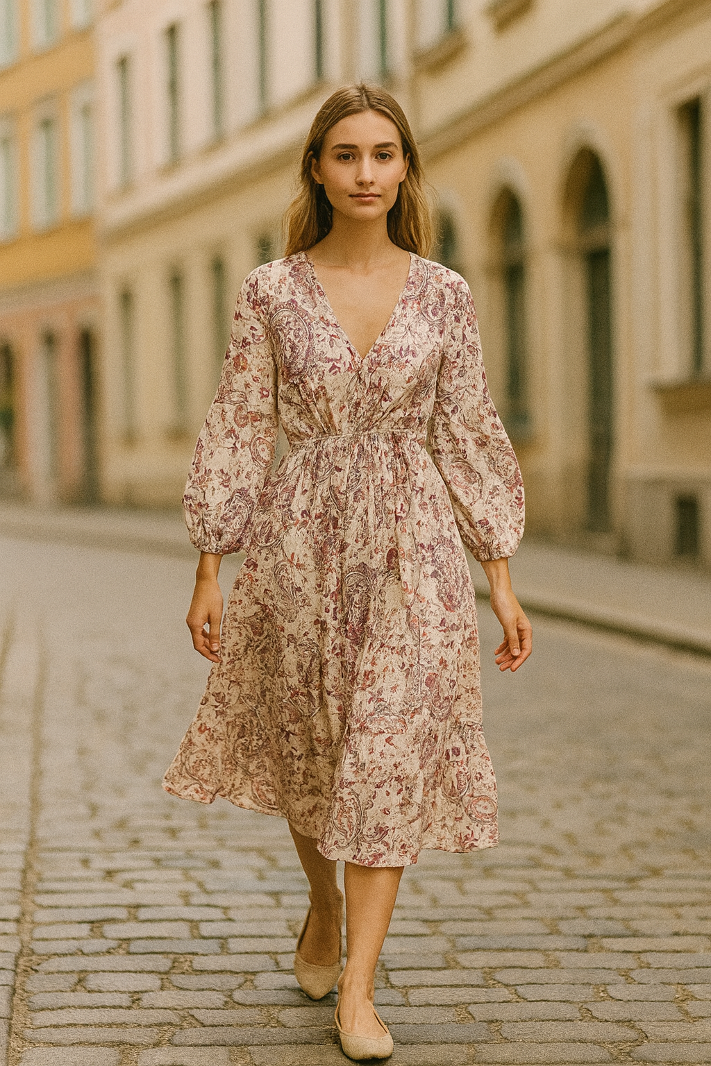 Long Dress Flower Design For Women Brand:Primark Size S-M