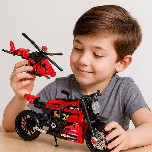 2-in-1 Technic Racing Motorcycle Model,Motorcycle Construction Toy Compatible with Lego - 545 Parts