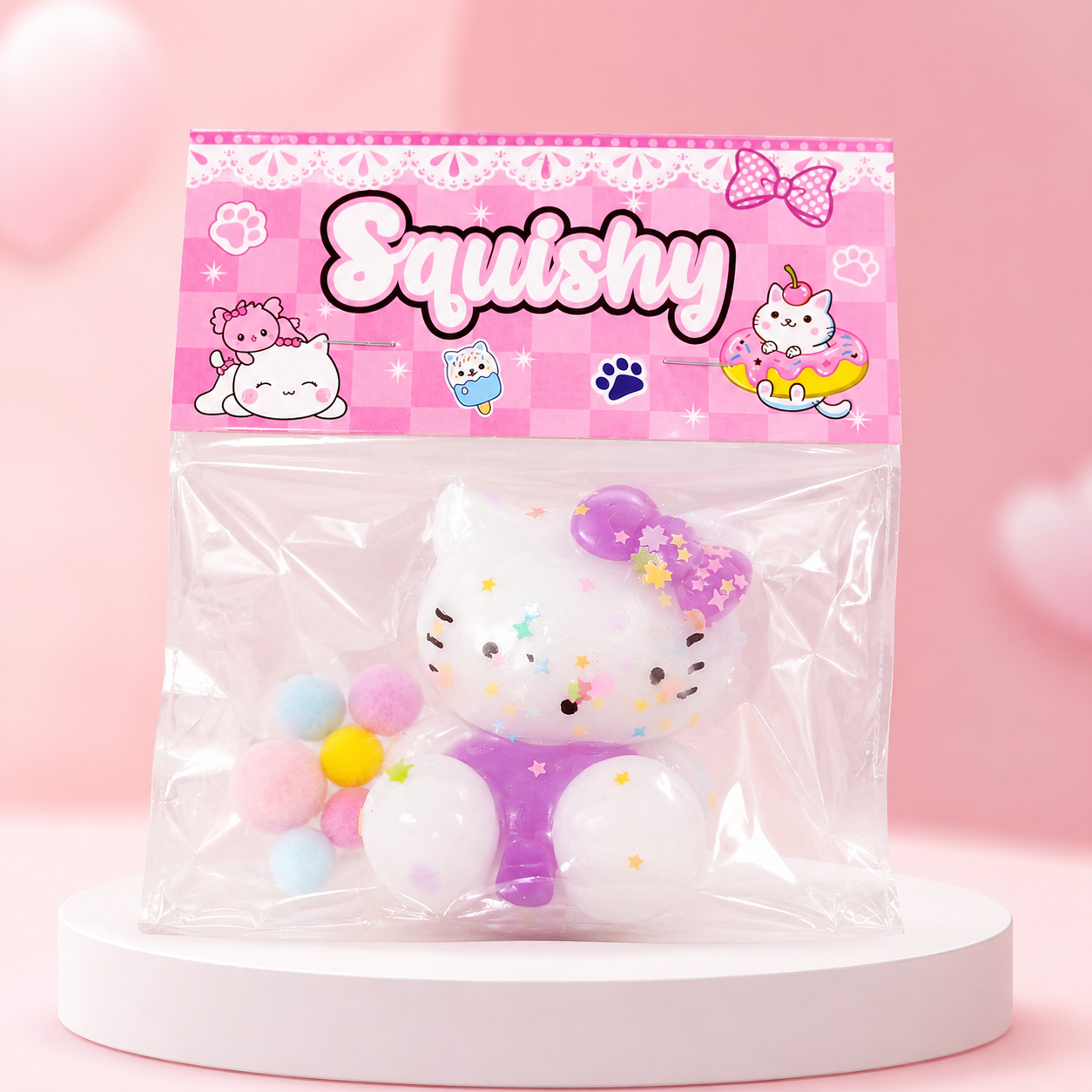 Cute Kitty Slow-Rising Squishy Toy – 4 Colours